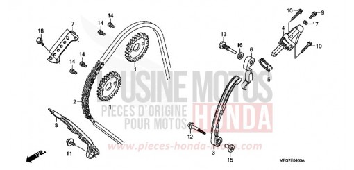 CHAINE A CAMES/TENDEUR CB600F8 de 2008